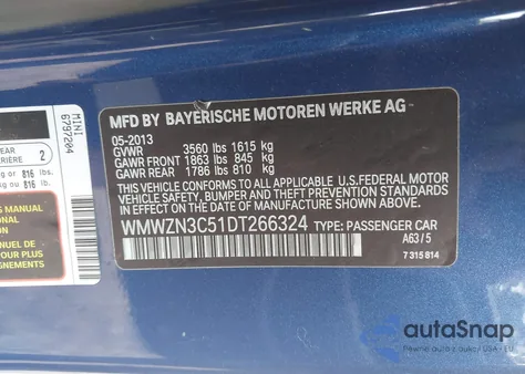 2013 Mini Convertible Cooper из США, поврежденный, VIN WMWZN3C51DT266324